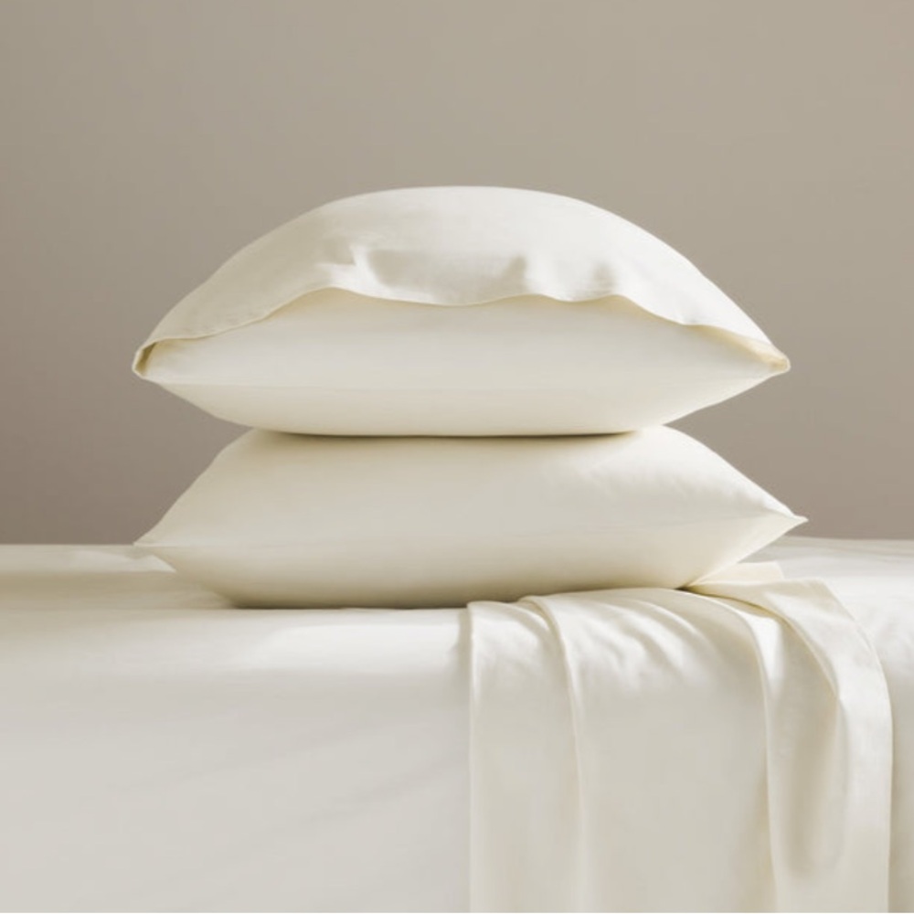Brooklinen cream percale sheets - king